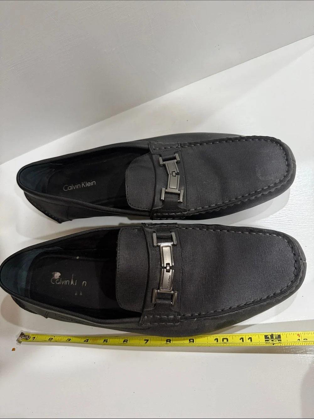 Calvin Klein Black Men’s Slip-On Magnus Penny Loafers with Metal Bit size 13